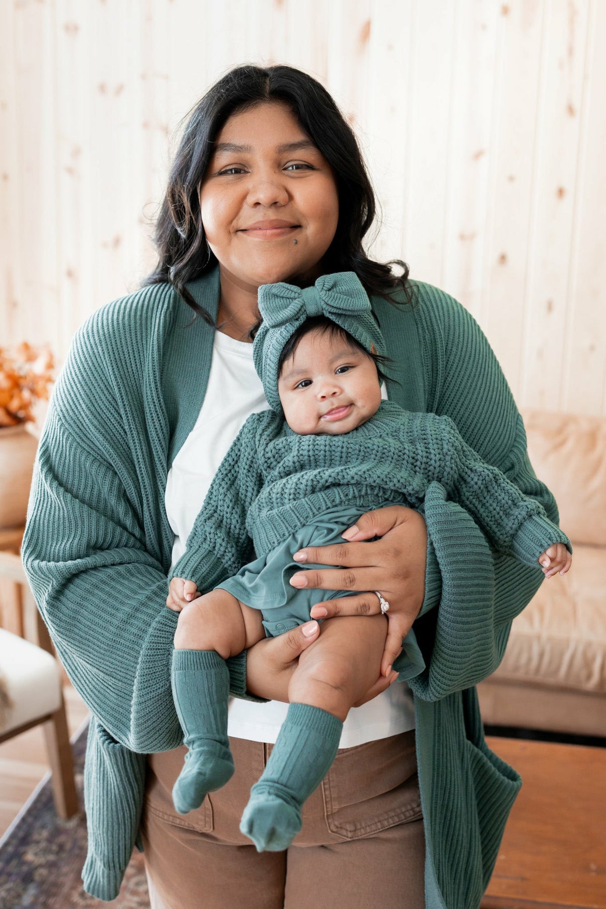 Chunky Knit Sweater in Pine | Kyte Baby