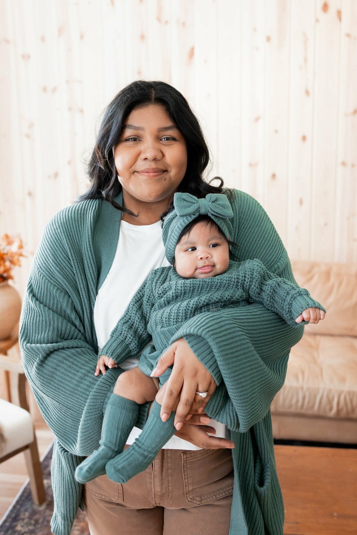 Chunky Knit Sweater in Pine | Kyte Baby