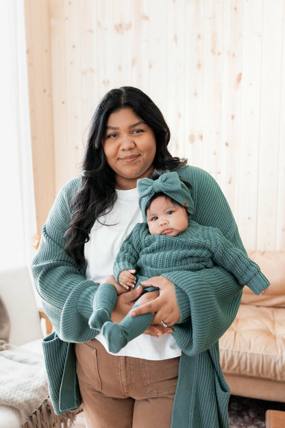 Chunky Knit Sweater in Pine | Kyte Baby