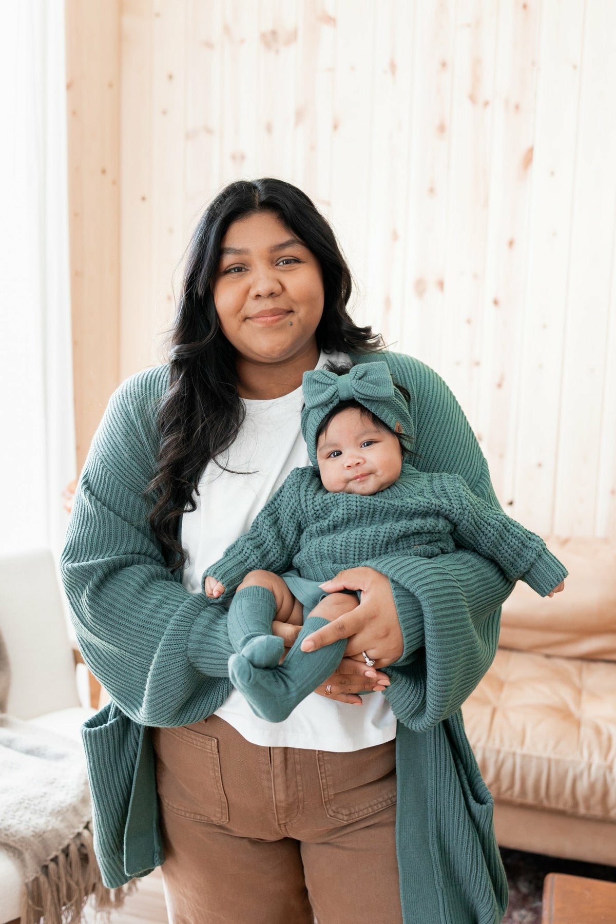 Chunky Knit Sweater in Pine | Kyte Baby