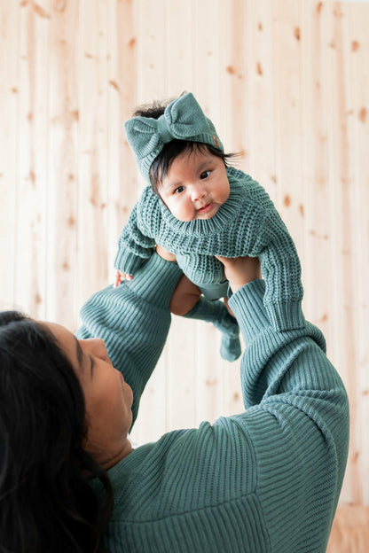 Chunky Knit Sweater in Pine | Kyte Baby
