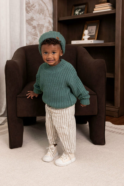 Chunky Knit Sweater in Pine | Kyte Baby