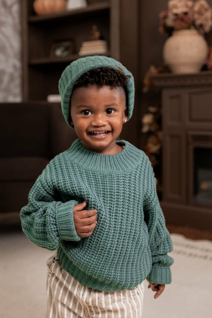 Chunky Knit Sweater in Pine | Kyte Baby