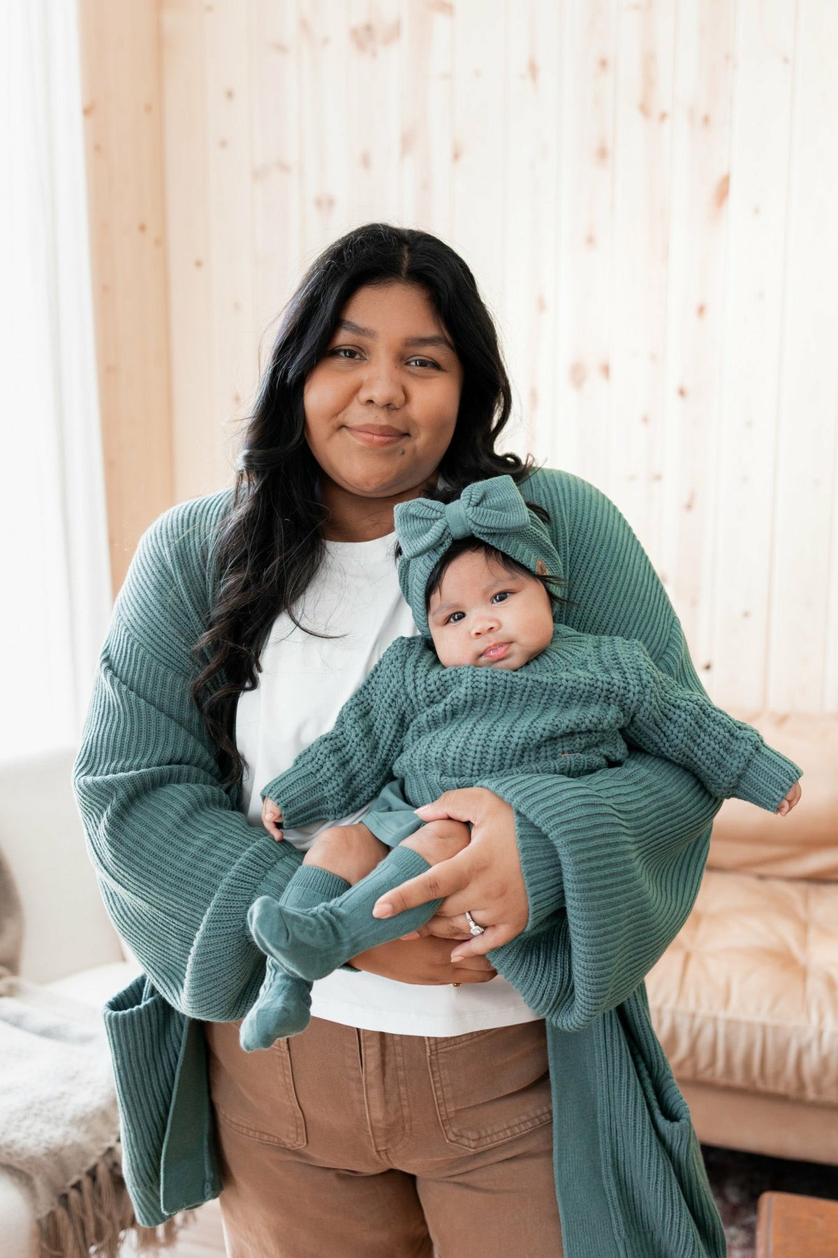 Chunky Knit Sweater in Pine | Kyte Baby