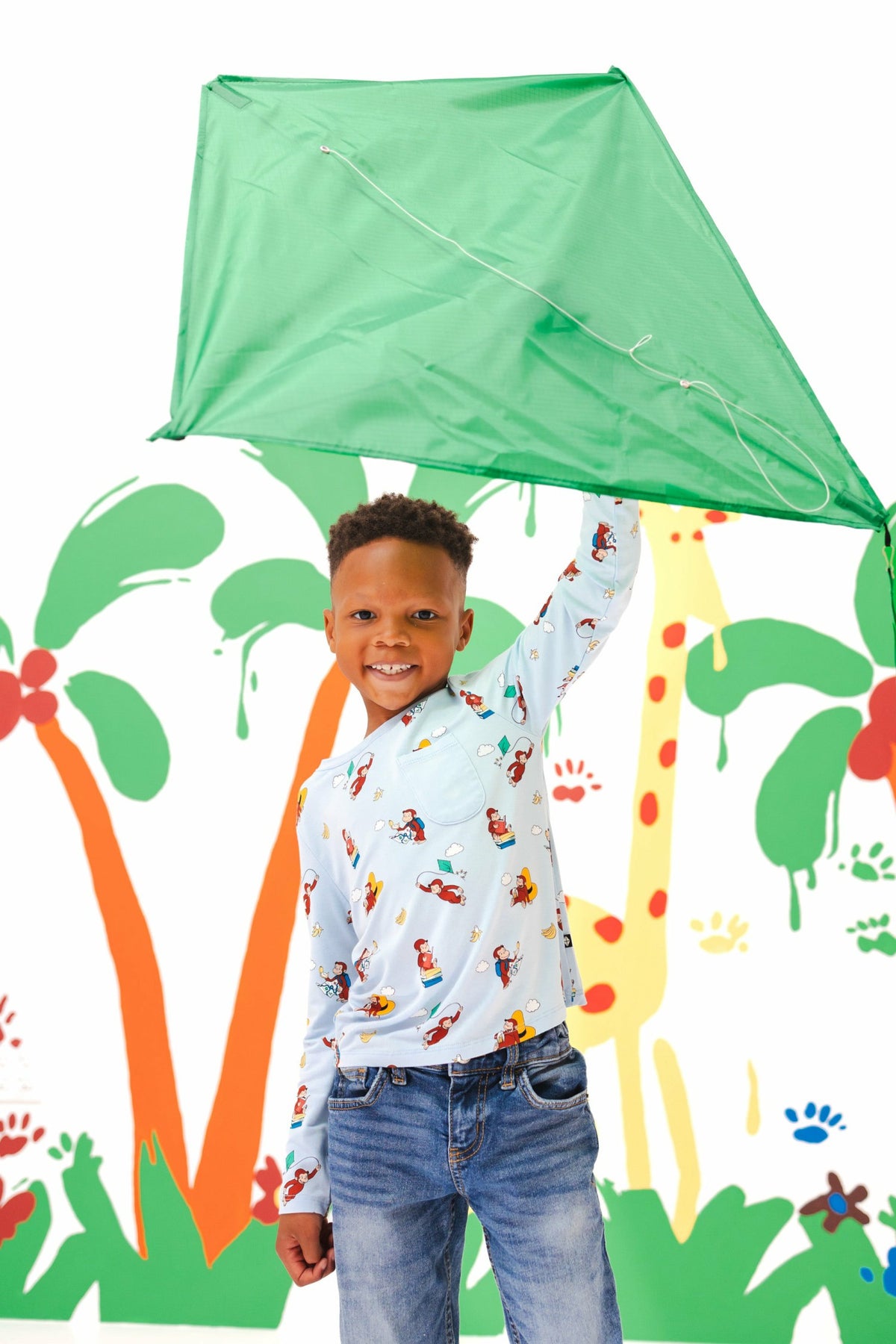 Long Sleeve Toddler Crew Neck Tee in Curious George | Kyte Baby