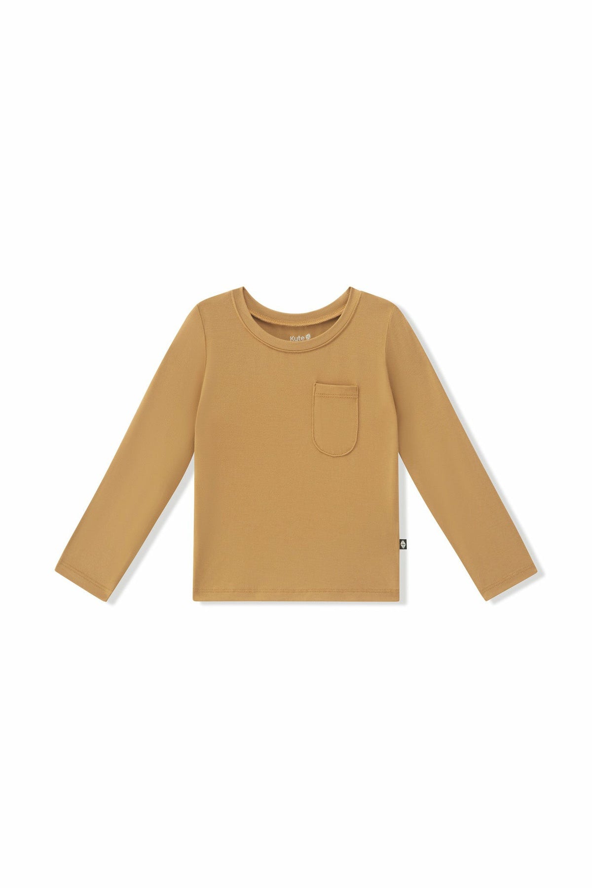 Long Sleeve Toddler Crew Neck Tee in Ochre | Kyte Baby