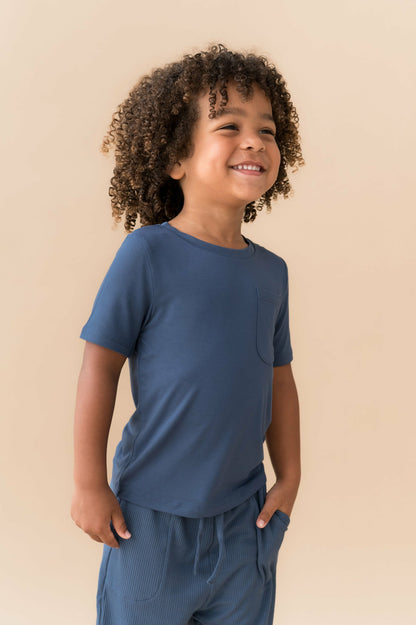 Toddler Crew Neck Tee in Oxford | Kyte Baby