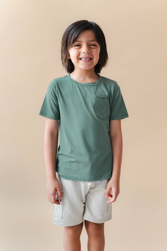 Toddler Crew Neck Tee in Pine | Kyte Baby