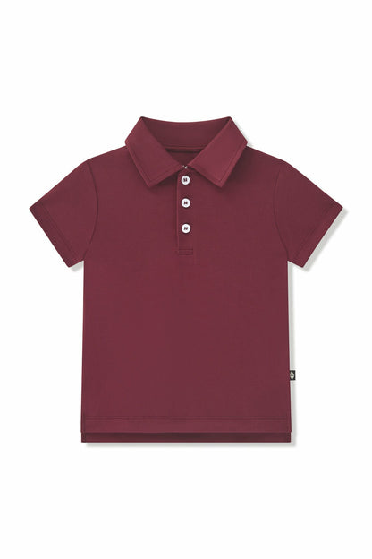 Toddler Short Sleeve Polo in Burgundy | Kyte Baby