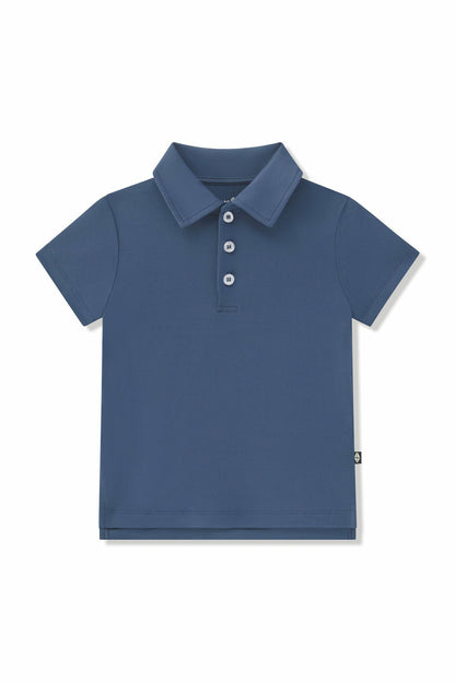 Toddler Short Sleeve Polo in Oxford | Kyte Baby