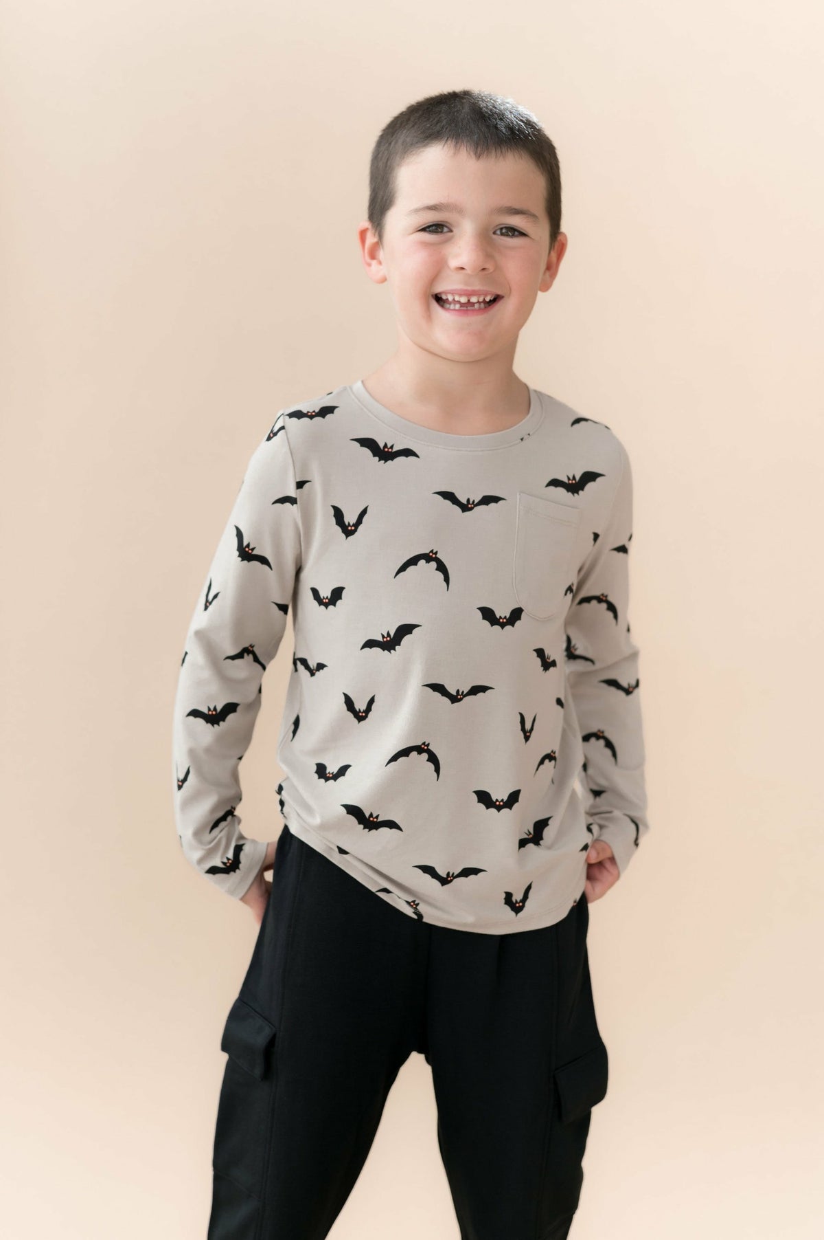 Long Sleeve Toddler Crew Neck Tee in Bats | Kyte Baby