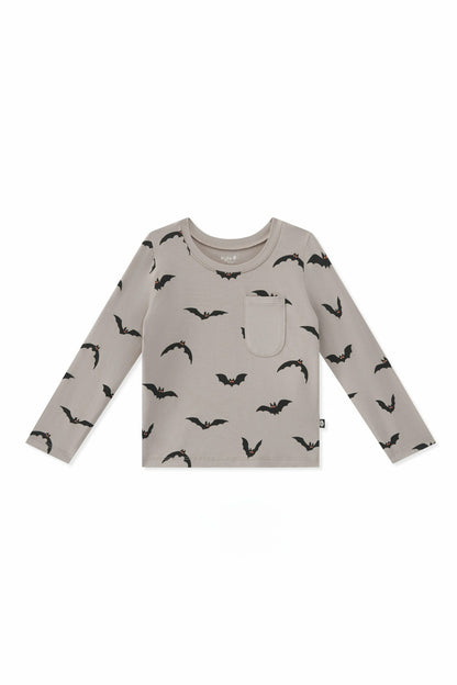 Long Sleeve Toddler Crew Neck Tee in Bats | Kyte Baby