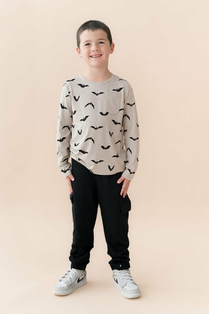 Long Sleeve Toddler Crew Neck Tee in Bats | Kyte Baby