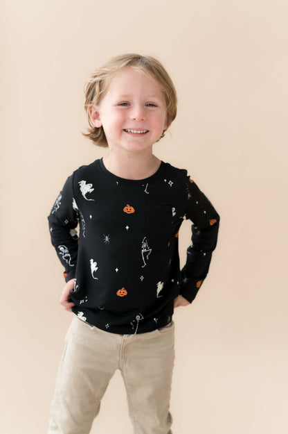 Long Sleeve Toddler Crew Neck Tee in Halloween Friends | Kyte Baby