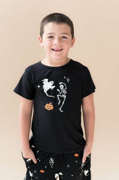 Toddler Basic Tee in Halloween Friends on Midnight | Kyte Baby
