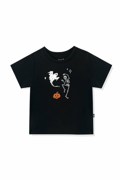 Toddler Basic Tee in Halloween Friends on Midnight | Kyte Baby