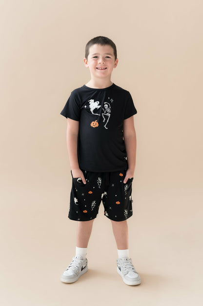 Toddler Basic Tee in Halloween Friends on Midnight | Kyte Baby
