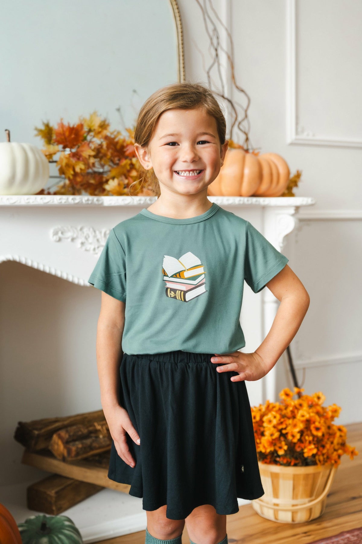Toddler Basic Tee in Book Club on Pine | Kyte Baby