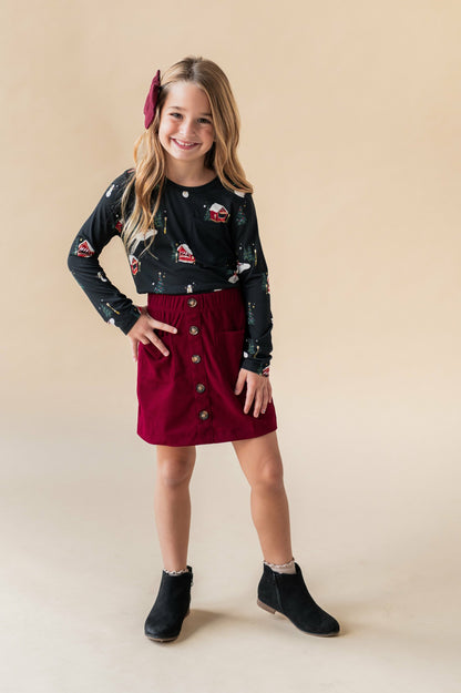 Long Sleeve Toddler Crew Neck Tee in Winter Wonderland | Kyte Baby