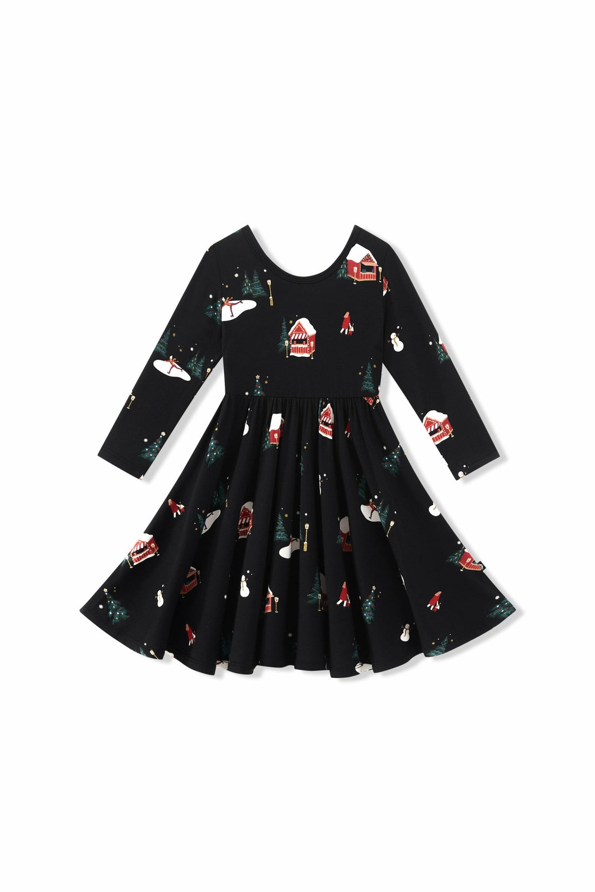 Long Sleeve Twirl Dress in Winter Wonderland | Kyte Baby