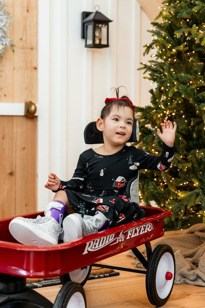 Long Sleeve Twirl Dress in Winter Wonderland | Kyte Baby