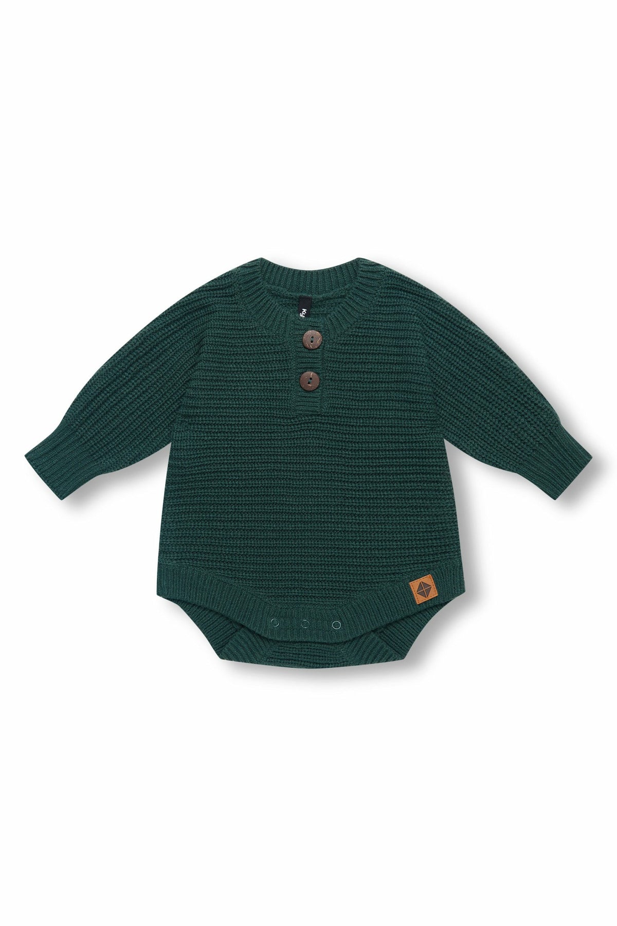 Chunky Knit Romper in Cypress | Kyte Baby
