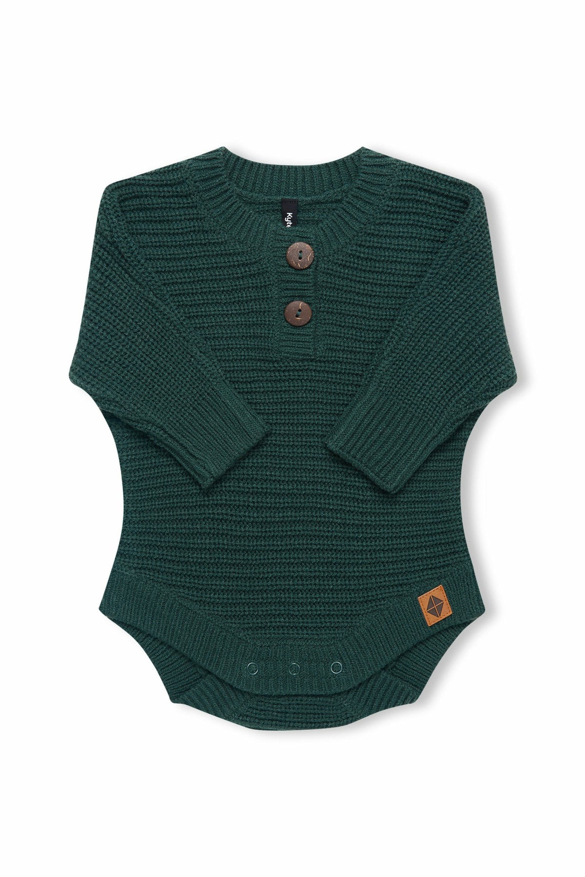 Chunky Knit Romper in Cypress | Kyte Baby