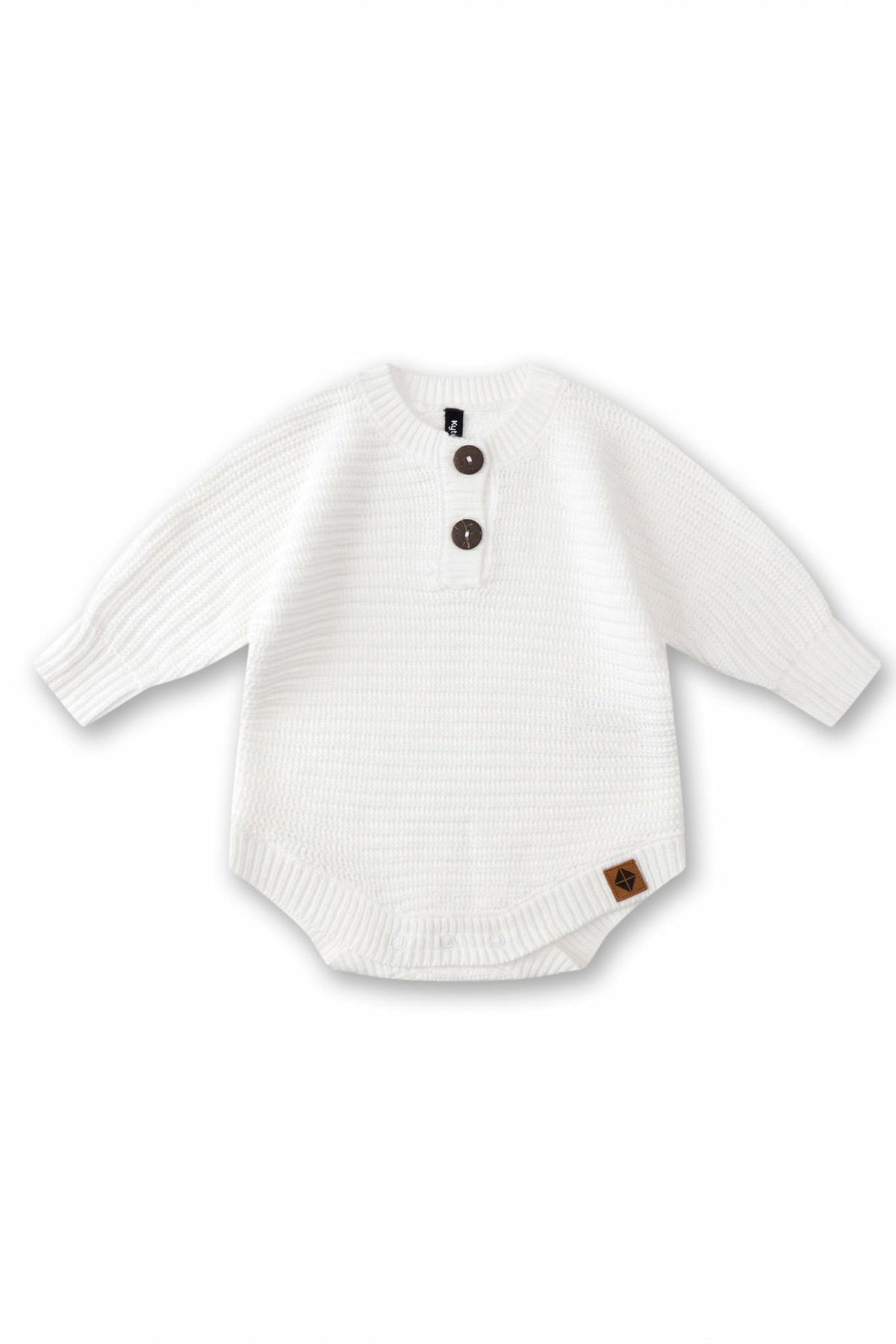 Chunky Knit Romper in Cloud | Kyte Baby