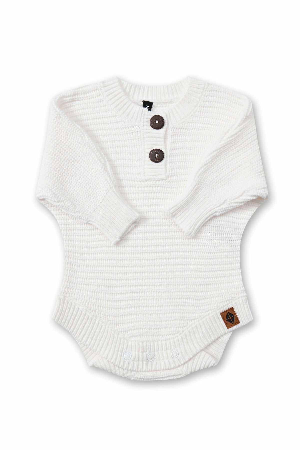 Chunky Knit Romper in Cloud | Kyte Baby