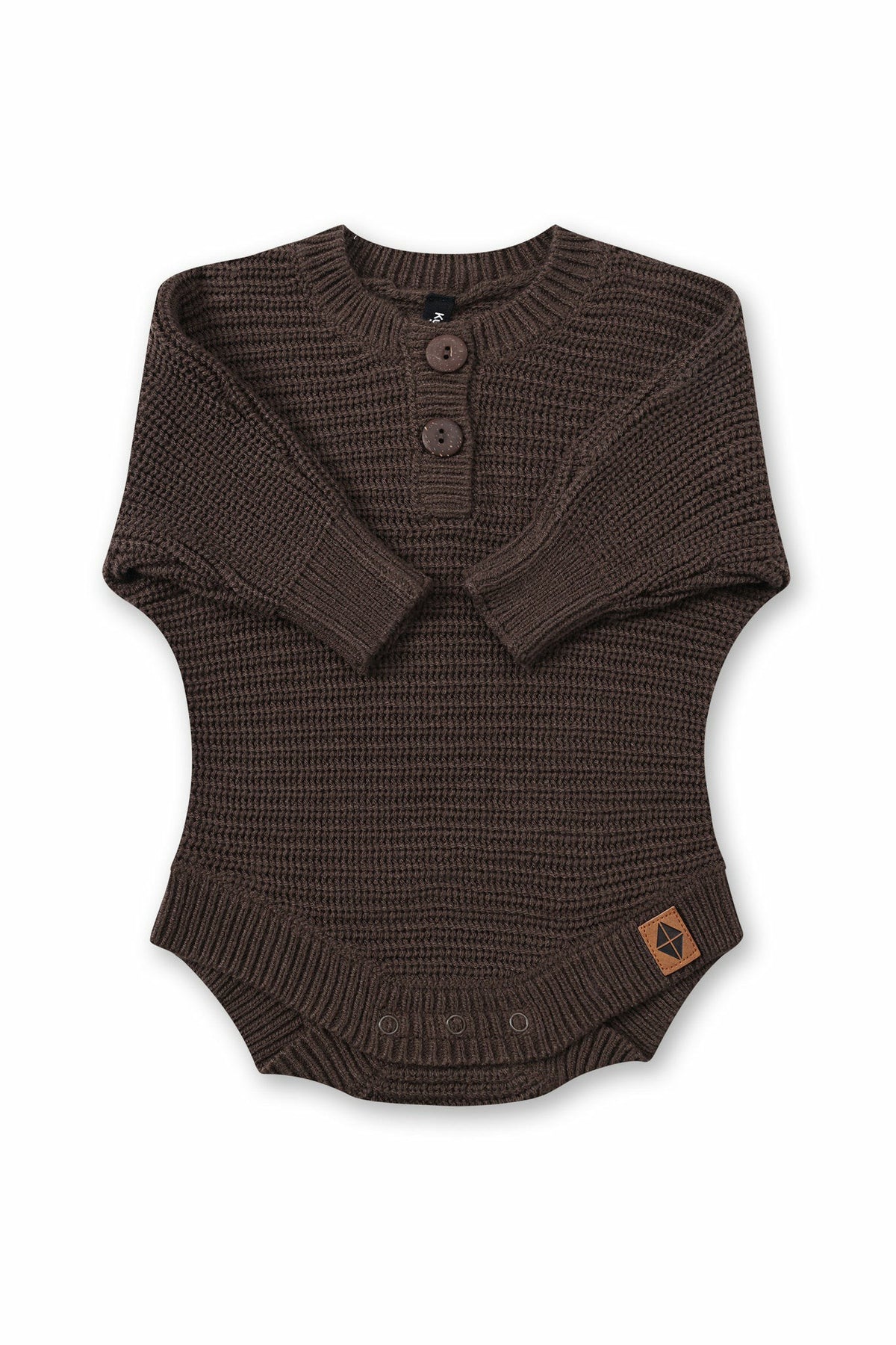 Chunky Knit Romper in Espresso | Kyte Baby