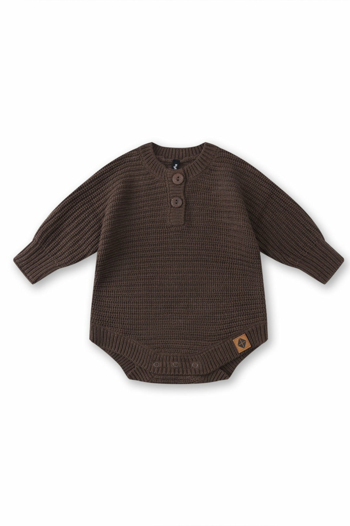 Chunky Knit Romper in Espresso | Kyte Baby