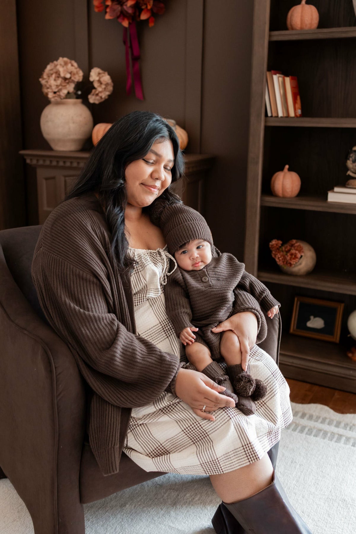 Chunky Knit Romper in Espresso | Kyte Baby