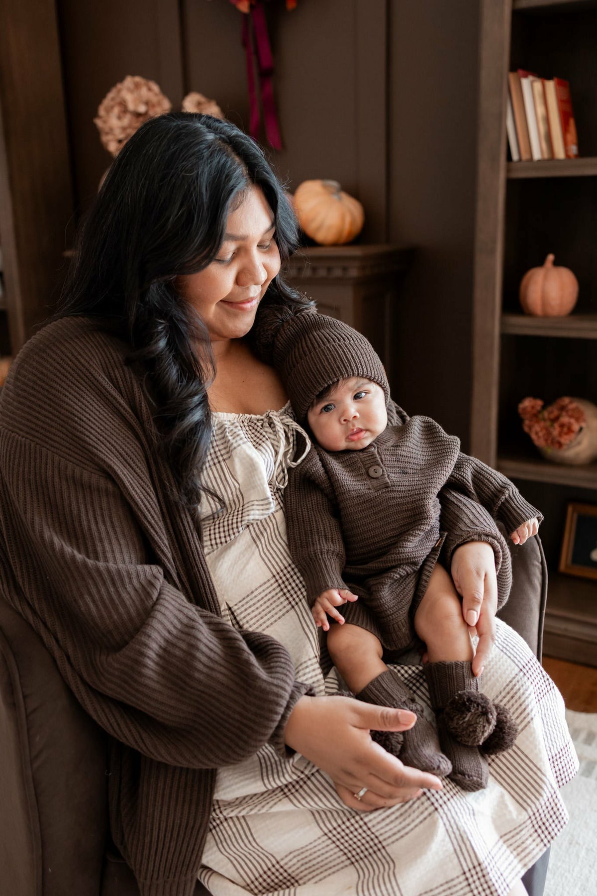 Chunky Knit Romper in Espresso | Kyte Baby