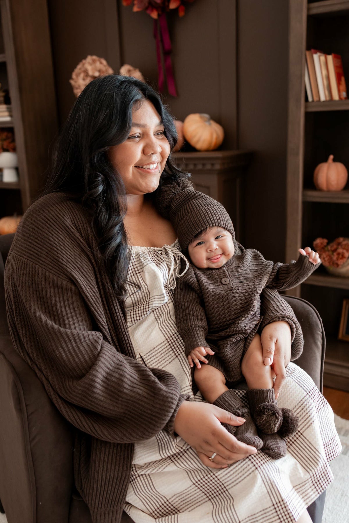 Chunky Knit Romper in Espresso | Kyte Baby