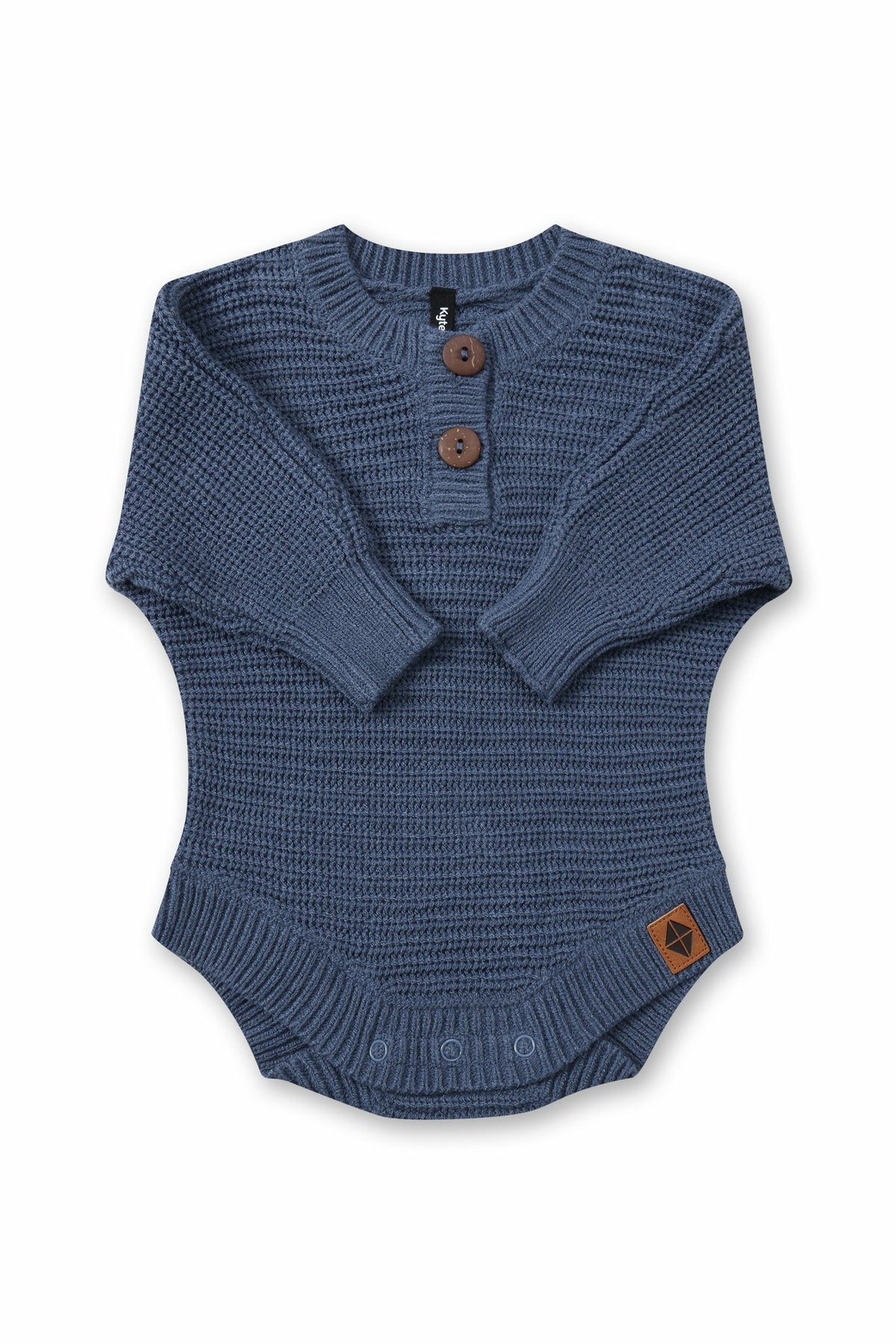 Chunky Knit Romper in Oxford | Kyte Baby