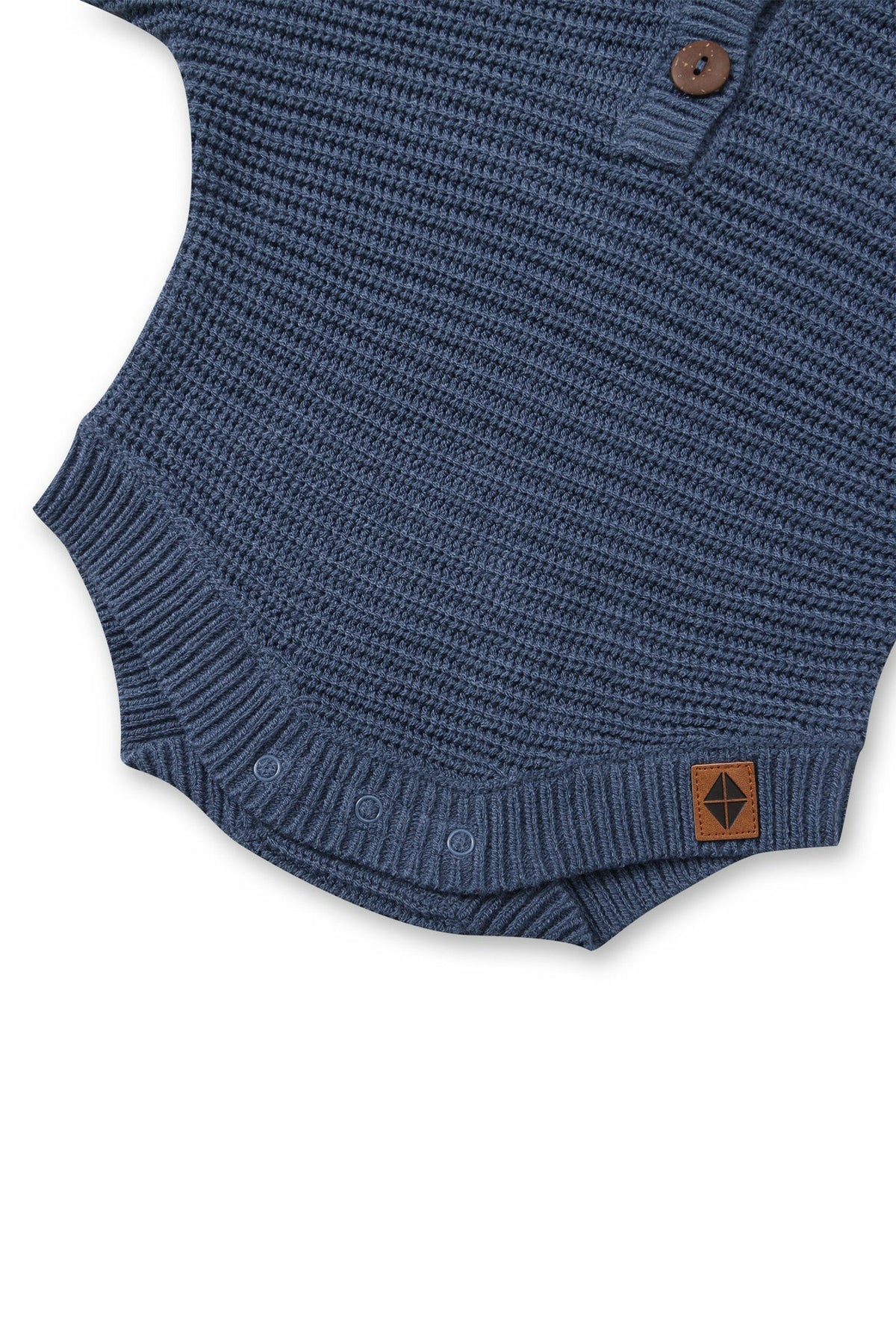 Chunky Knit Romper in Oxford | Kyte Baby