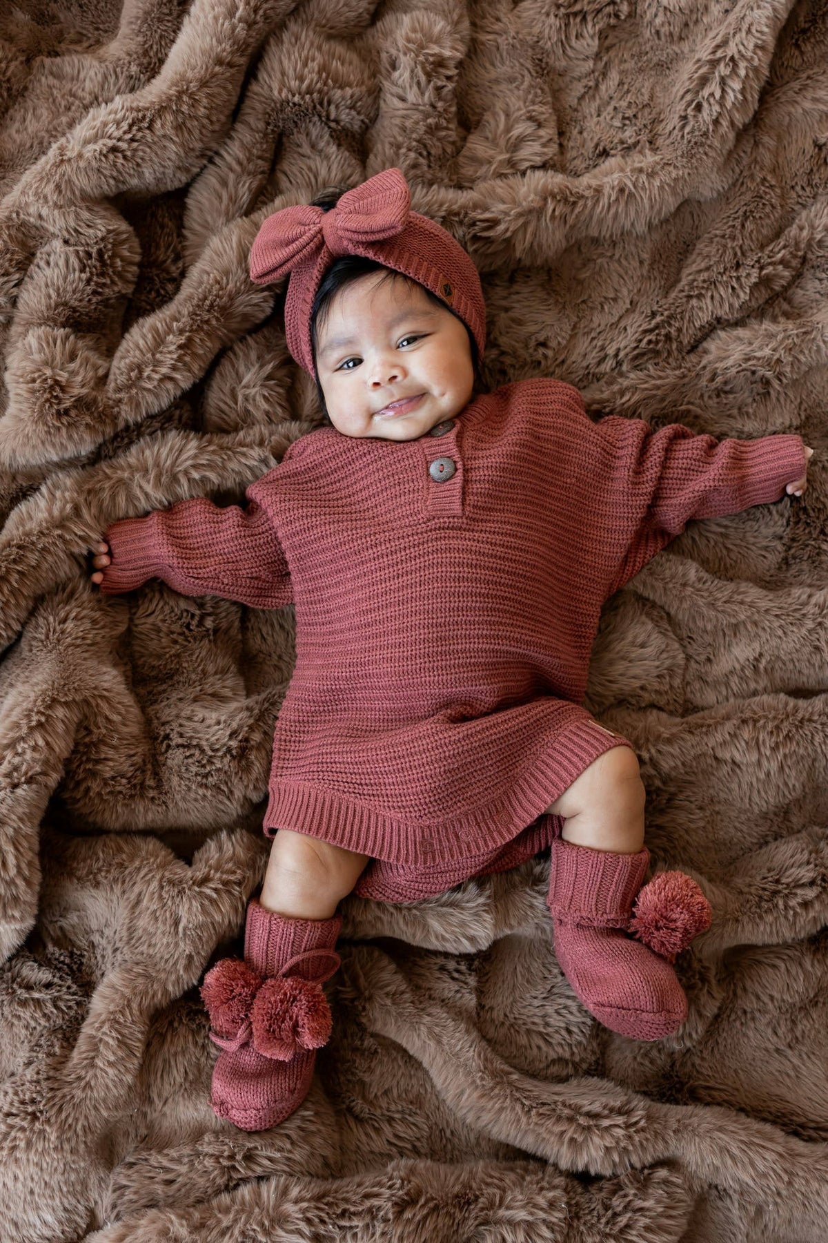 Chunky Knit Romper in Ember | Kyte Baby