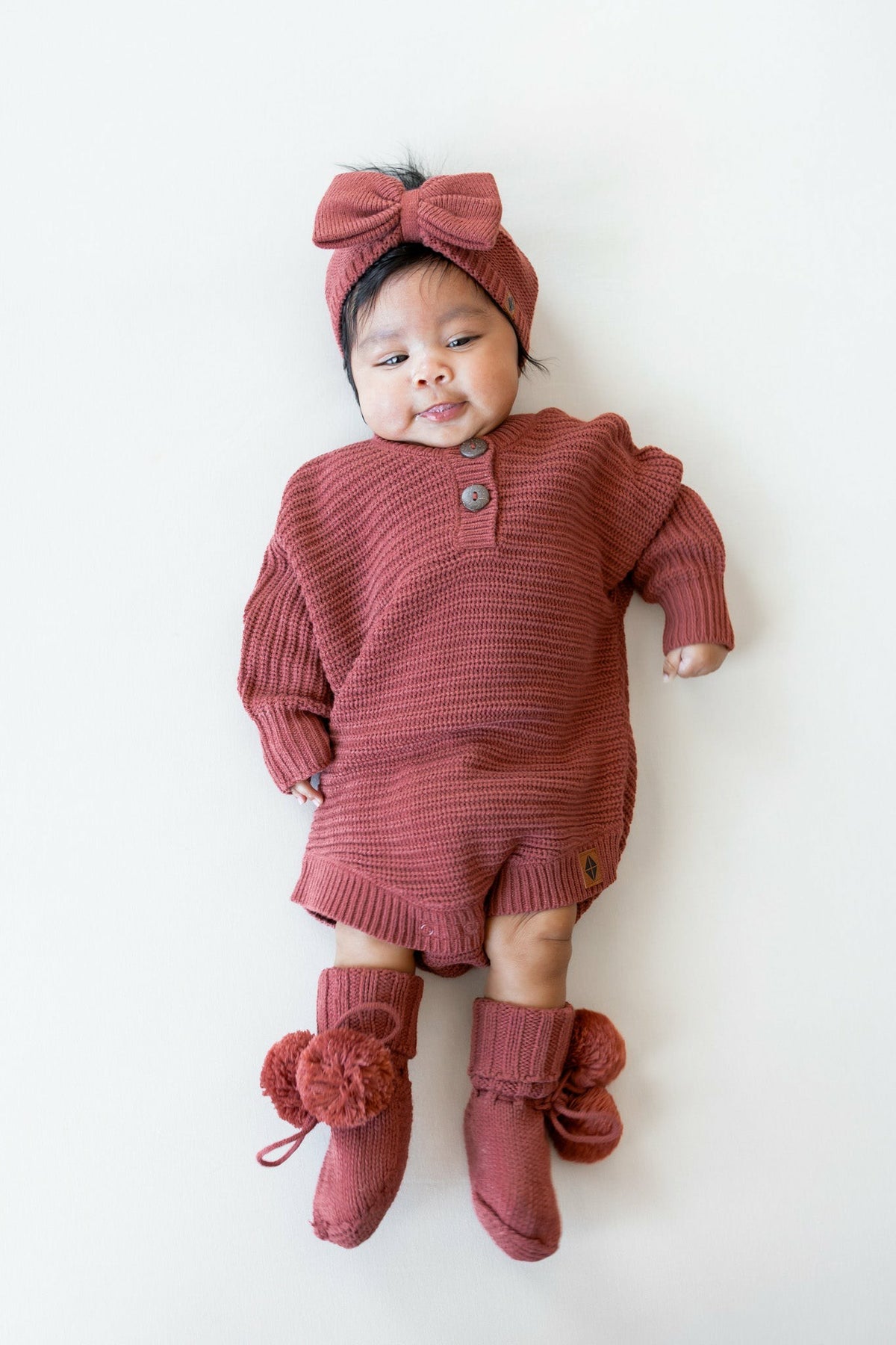 Chunky Knit Romper in Ember | Kyte Baby