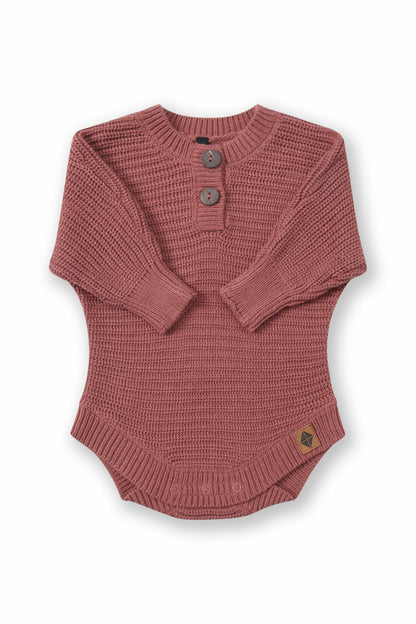 Chunky Knit Romper in Ember | Kyte Baby