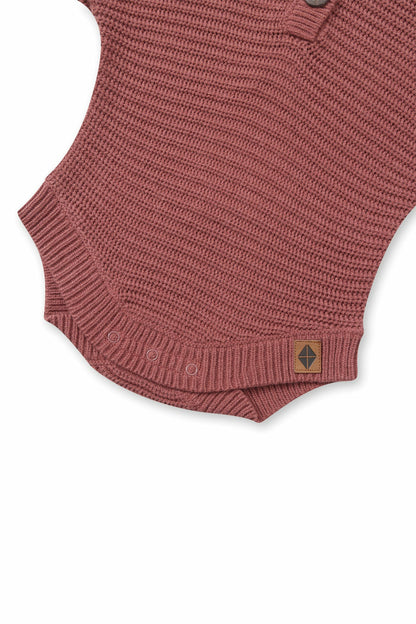 Chunky Knit Romper in Ember | Kyte Baby