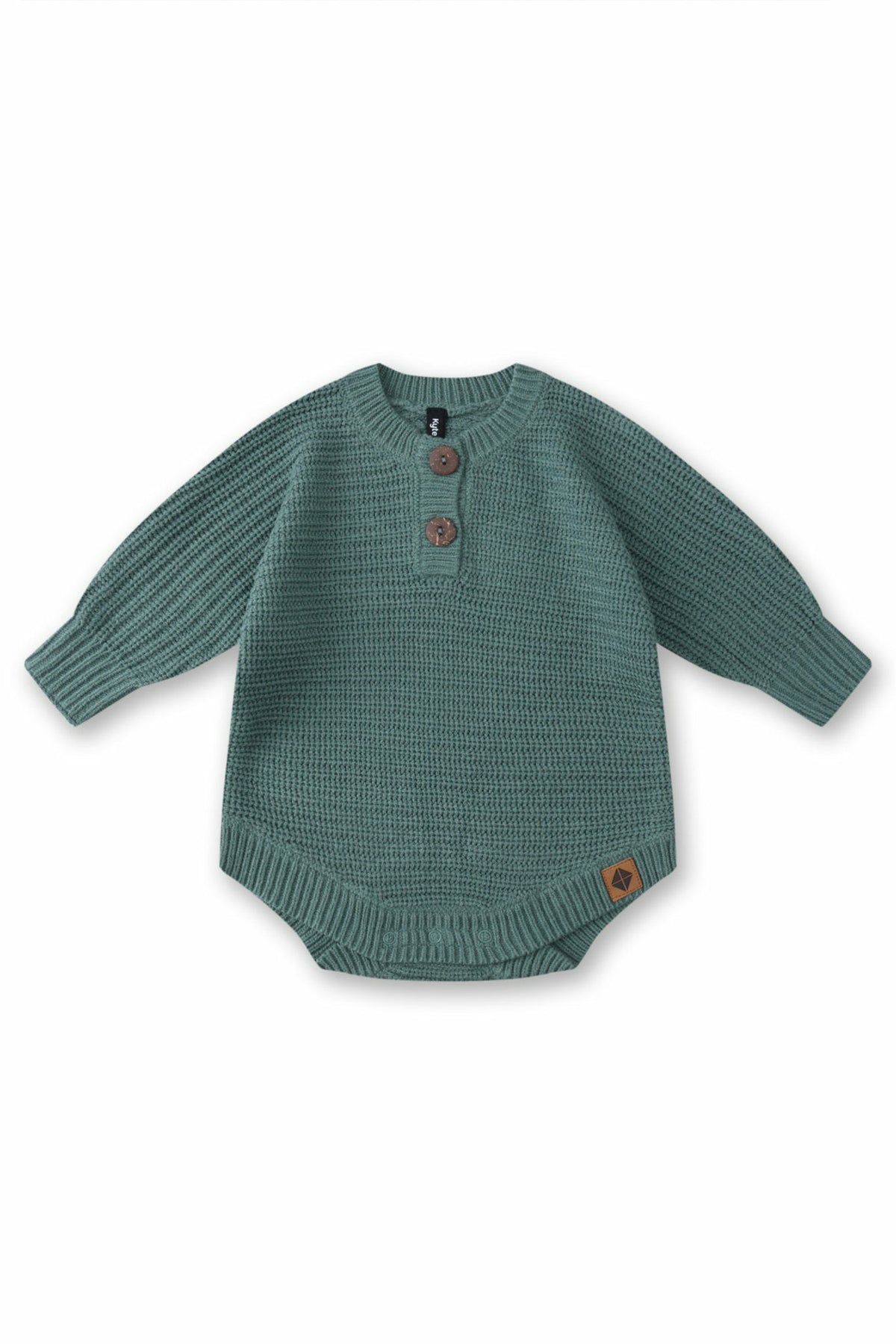 Chunky Knit Romper in Pine | Kyte Baby