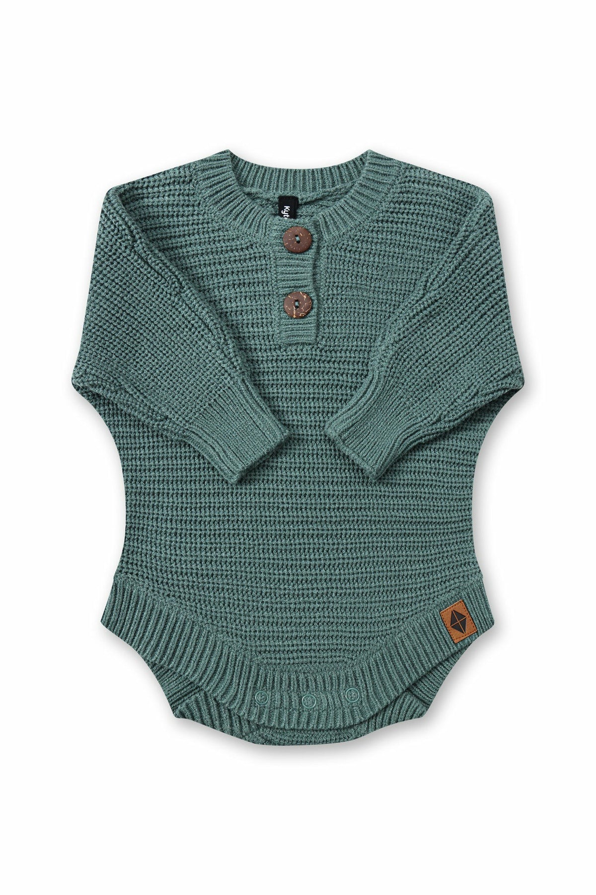Chunky Knit Romper in Pine | Kyte Baby