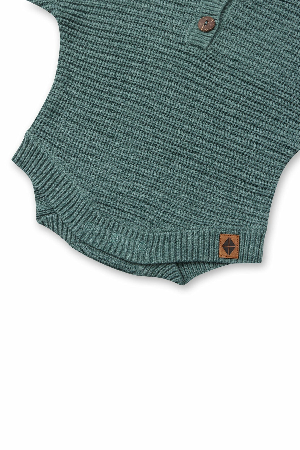 Chunky Knit Romper in Pine | Kyte Baby